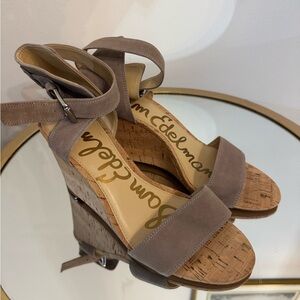 Sam Edelman Taupe Wedge Sandals